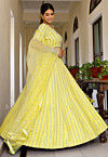 Embroidered Georgette Lehenga in Pastel Yellow