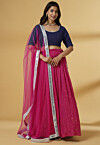 Embroidered Georgette Lehenga in Pink
