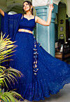 Embroidered  Georgette Lehenga in Royal Blue