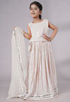 Embroidered Georgette Lehenga in White