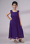 Embroidered Georgette Maxi Dress in Dark Purple