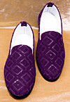 Embroidered Georgette Men Mojari in Purple