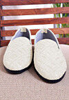 Embroidered Georgette Mojari in White