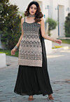 Embroidered Georgette Pakistani Suit in Black