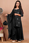 Embroidered Georgette Pakistani Suit in Black