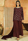 Embroidered Georgette Pakistani Suit in Brown