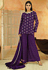 Embroidered Georgette Pakistani Suit in Dark Purple