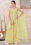 Embroidered Georgette Pakistani Suit in Light Green