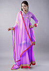Embroidered Georgette Pakistani Suit in Light Purple