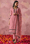 Embroidered Georgette Pakistani Suit in Pink