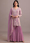 Embroidered Georgette Pakistani Suit in Purple