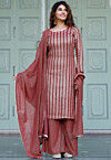 Embroidered Georgette Pakistani Suit in Red