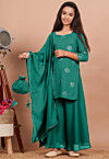 Embroidered Georgette Pakistani Suit in Sea Green