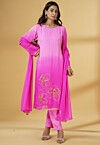 Embroidered Georgette Pakistani Suit in Shaded Fuchsia