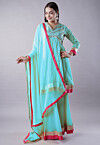 Embroidered Georgette Pakistani Suit in Sky Blue