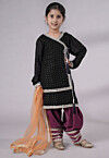 Embroidered Georgette Punjabi Suit in Black
