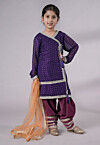 Embroidered Georgette Punjabi Suit in Dark Purple