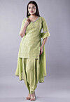 Embroidered Georgette Punjabi Suit in Light Green