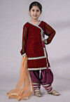 Embroidered Georgette Punjabi Suit in Maroon