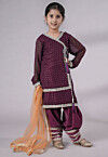 Embroidered Georgette Punjabi Suit in Purple