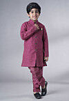 Embroidered Georgette Sherwani Set in Pink