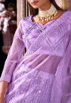 Purple Embroidered Net Lehenga Choli 2688LG06