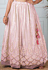 Embroidered Net Skirt in Baby Pink