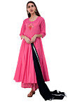 Embroidered Rayon Pakistani Suit in Pink