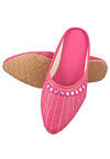 Embroidered Synthetic Women Jutti in Pink