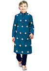 Embroidered Taffeta Silk Kurta Set in Teal Blue