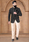 Embroidered Velvet Jodhpuri Suit in Black