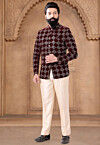 Embroidered Velvet Jodhpuri Suit in Maroon