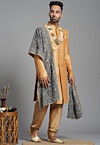 Embroidered Velvet Men Dupatta in Grey