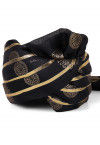 Foil Printed Kota Doria Turban in Black