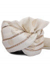 Foil Printed Kota Doria Turban in Off White