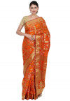 Gharchola Art Silk Saree in Orange