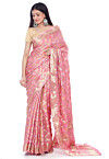 Gharchola Silk Saree in Baby Pink