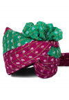 Ghatchola Art Silk Unisex Turban in Magenta and Green