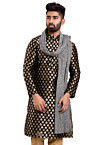 Glittered Crushed Tissue Men Stole in Ligth Grey