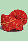 Golden Printed Cotton Turban in Red
