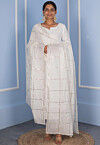 Gota Embellished Cotton Dupatta in White