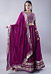 Gota Embellished Georgette Lehenga in Magenta