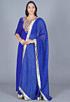 Gota Patti Georgette Abaya Style Suit in Royal Blue