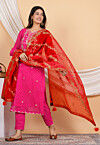 Gota Patti Organza Dupatta in Red