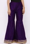 Gota work Cotton Silk Sharara in Purple