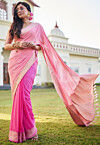 Half N Half Georgette Saree in Pink