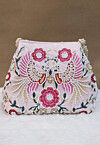 Hand Embroidered Velvet Potli Bag in Baby Pink