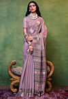 Handloom Art Silk Saree in Purple