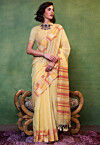 Handloom Art Silk Saree in Yellow