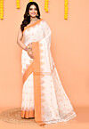 Handloom Cotton Slub Saree in White